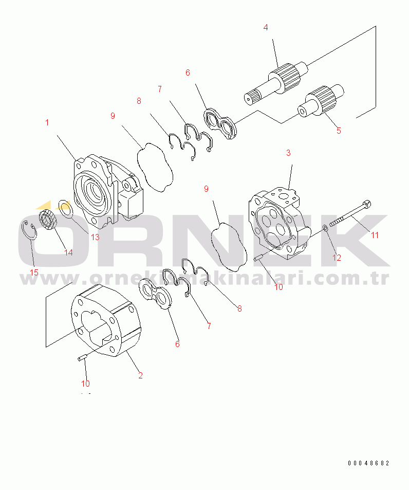 Komatsu PC1250SP-8 S/N 30001-30157 (ecot3, For SP) GEAR PUMP (7/7)(#30001-)