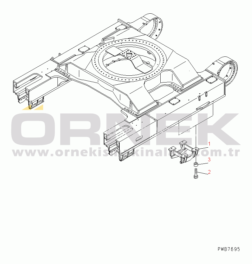 Komatsu PC1250-8R S/N 35001-35200 (EGR-LESS) TRACK FRAME (FINAL ROLLER GUARD) (L.H.)(#35001-)
