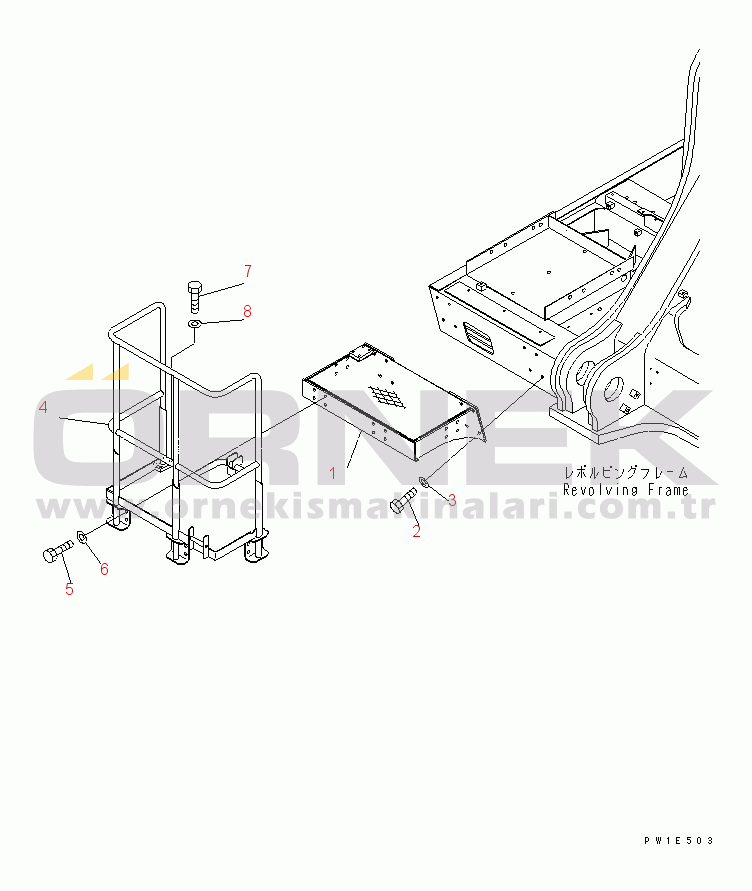 Komatsu PC1250-8R S/N 35001-35200 (EGR-LESS) RIGHT SIDE STEP(#35001-)
