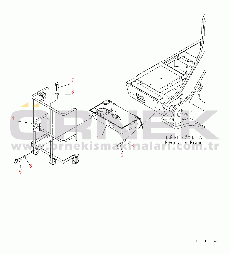 Komatsu PC1250-8R S/N 35001-35200 (EGR-LESS) RIGHT SIDE STEP (AUTO GREASE)(#35001-)