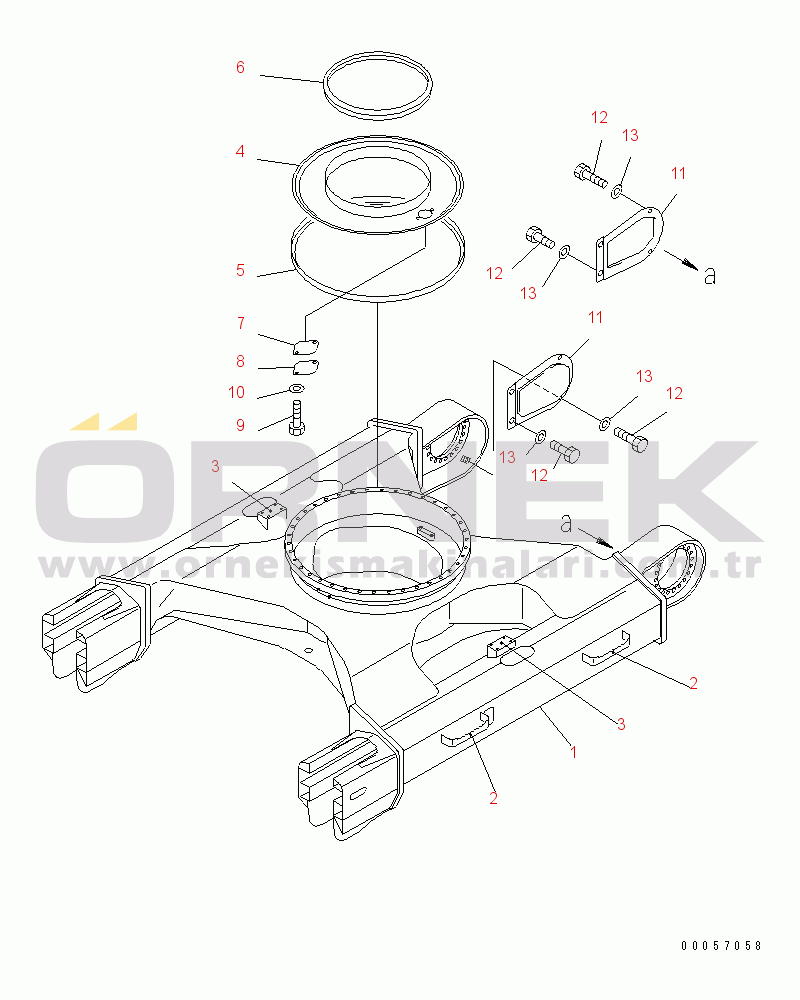 Komatsu PC128US-2 S/N 5001-9500 (For EU) TRACK FRAME (FOR EXCEPT JAPAN)(#5001-)
