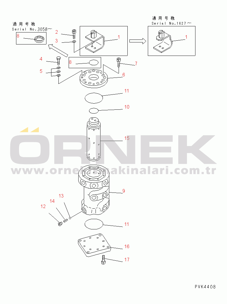 Komatsu PC128UU-1 S/N 1001-UP P.P.C. MAIN LINE (4-WAY VALVE) (MULTIPLE PATTERN CONTOROL)