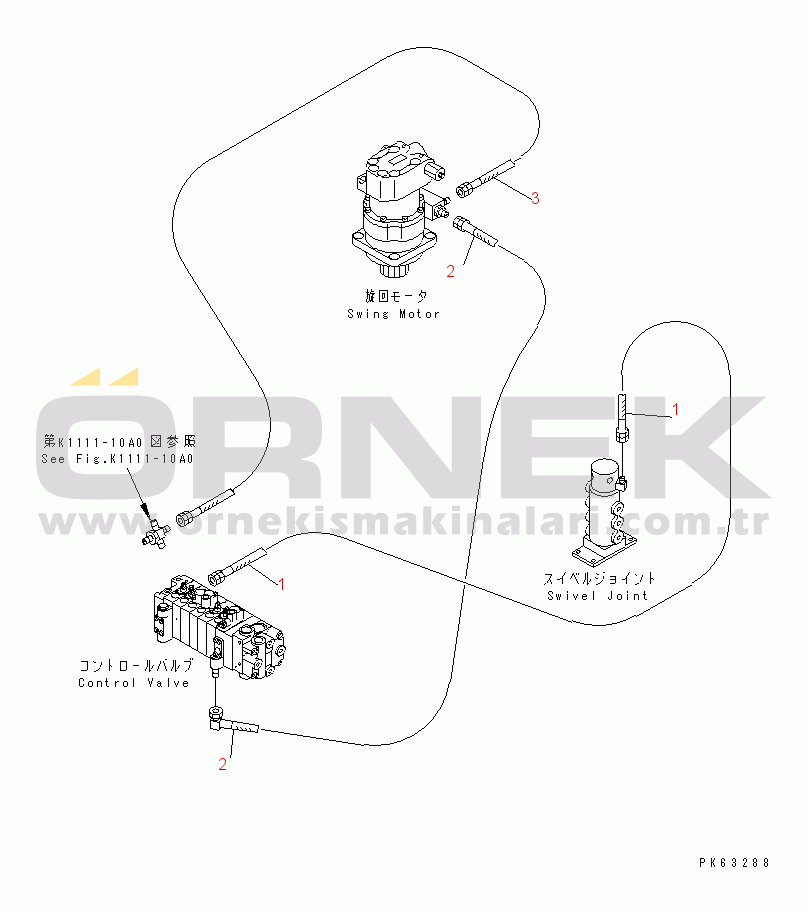 Komatsu PC12R-8 S/N 10001-UP HYDRAULIC PIPING (P.P.C. VALVE LINE)