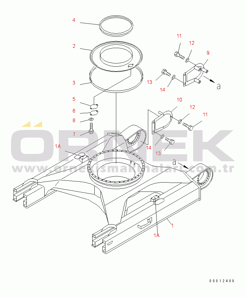 Komatsu PC130-6G S/N 45001-UP TRACK FRAME (FOR RUBBER SHOE)(#45001-50200)