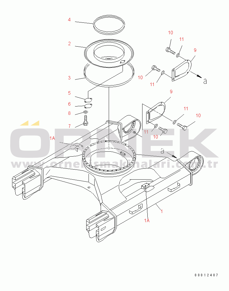 Komatsu PC130-6E0-T2 S/N 60001-UP TRACK FRAME (FOR IRON SHOE)