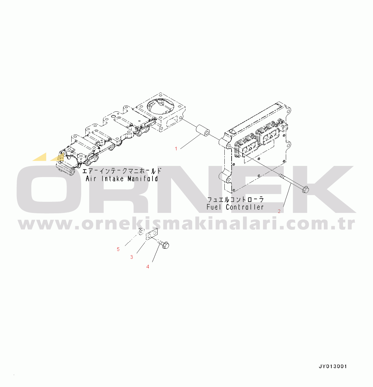 Komatsu SAA4D95LE-5D S/N 26501795-UP (For PC130-8) Fuel Control, Bracket