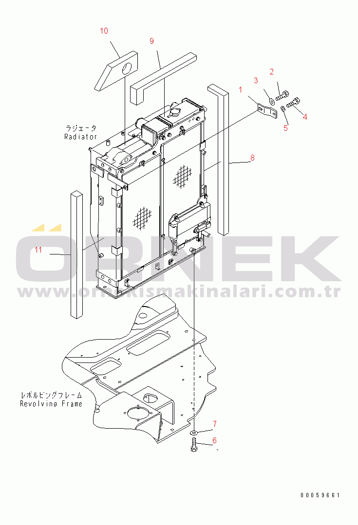 Komatsu PC138US-8 S/N 20001-UP COOLING (RADIATOR MOUNT)