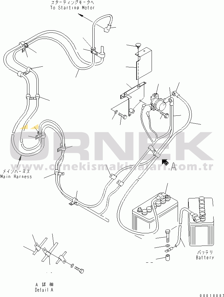 Komatsu PC138US-2 S/N 4501-UP (Yurtdışı Versiyonu) VEHICLE ELECTRICAL (STARTING HARNESS)
