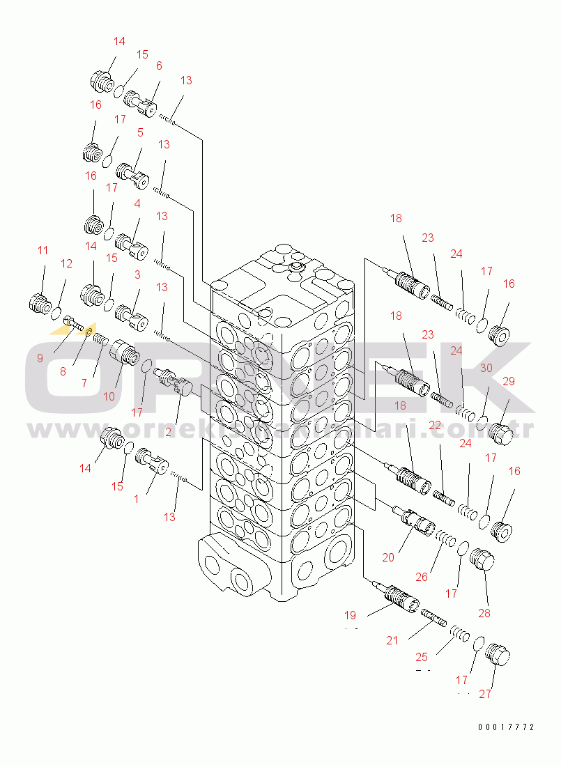 Komatsu PC138US-2-AC S/N 4501-UP MAIN VALVE (8-VALVE) (3/14) (FOR ATTACHMENT AND BLADE)