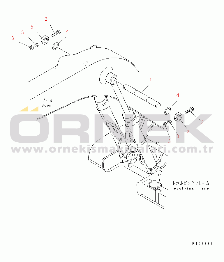Komatsu PC138US-2-AT S/N 4501-UP BOOM CYLINDER TOP PIN