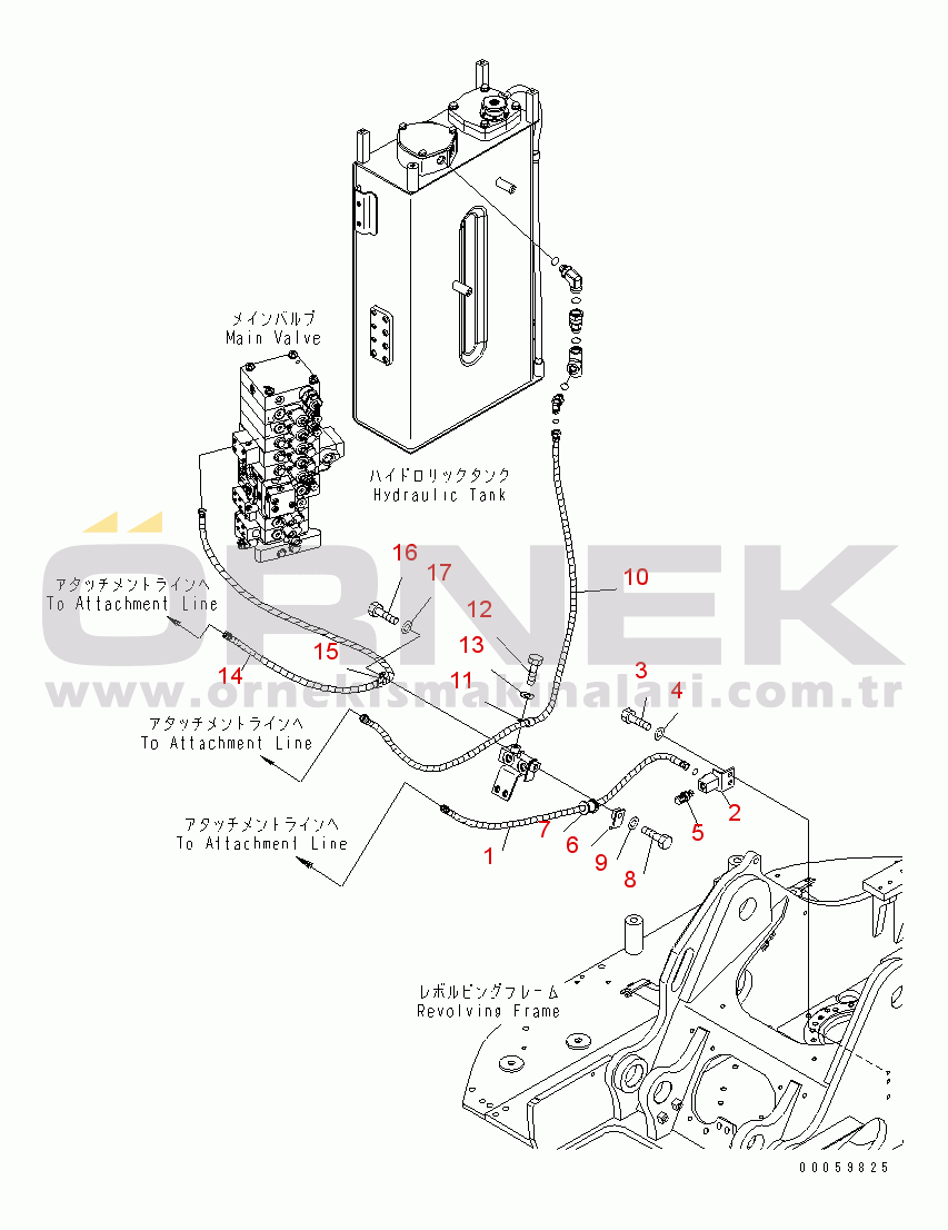 Komatsu PC138US-8 S/N 20001-24509 (For EU) BOOM LINE (HOLDING HOSE)(#20001-)