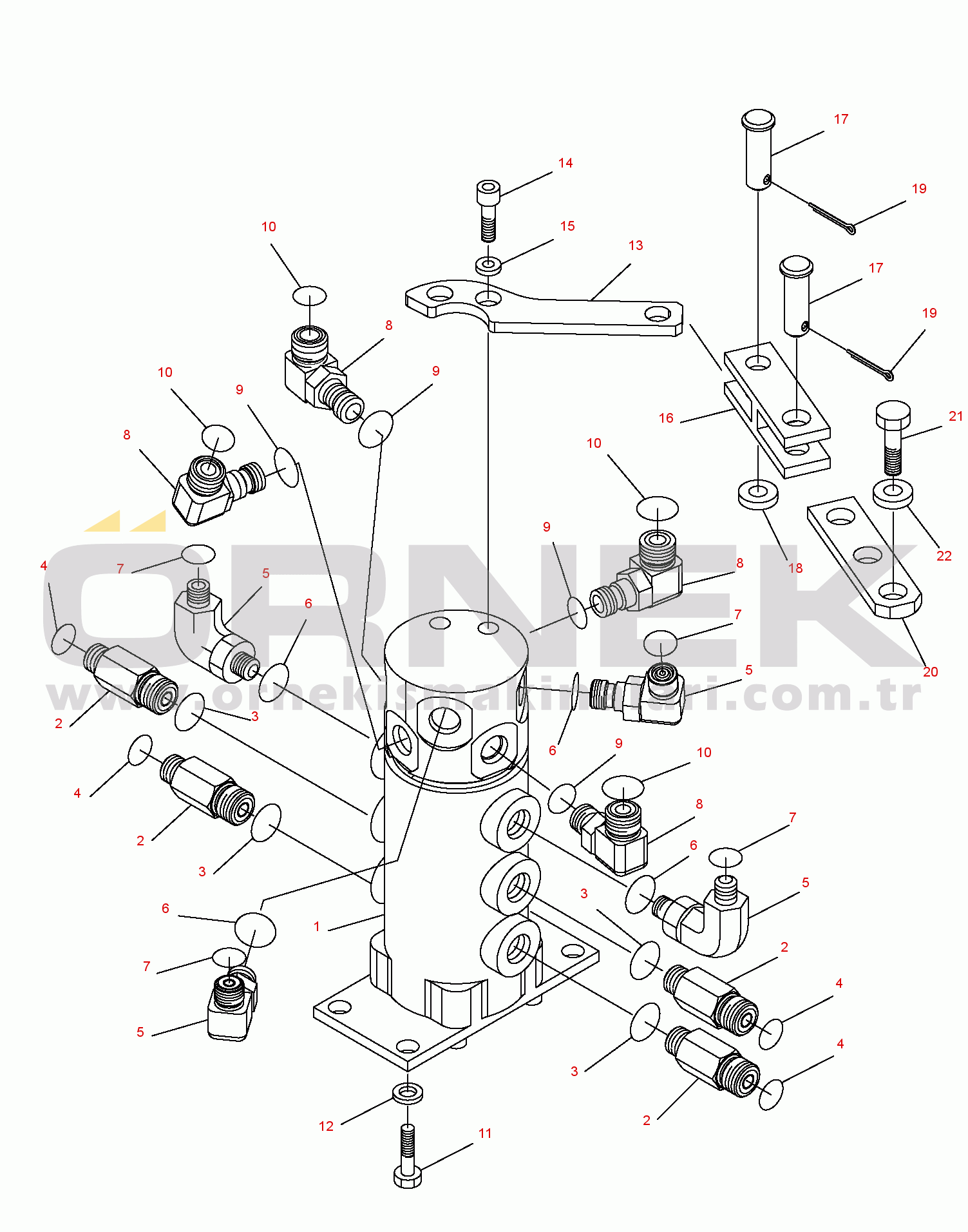 Komatsu PC14R-2 S/N F00003-UP SWIVEL JOINT (MOUNTING)