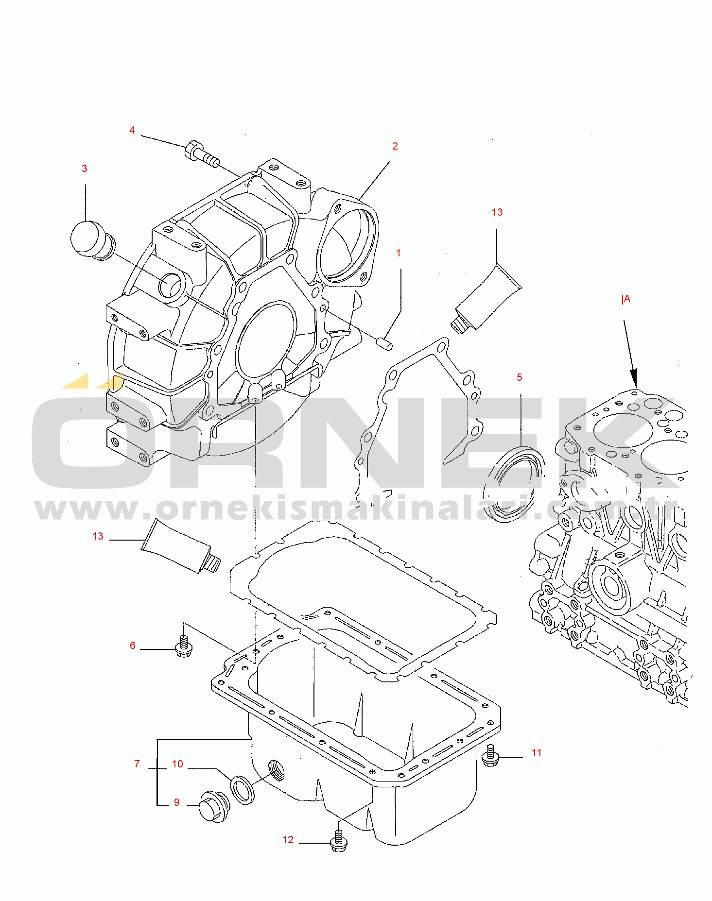 Komatsu PC15R-8 DELUXE S/N F22426-UP FLYWHEEL - LUBRICATING OIL SUMP