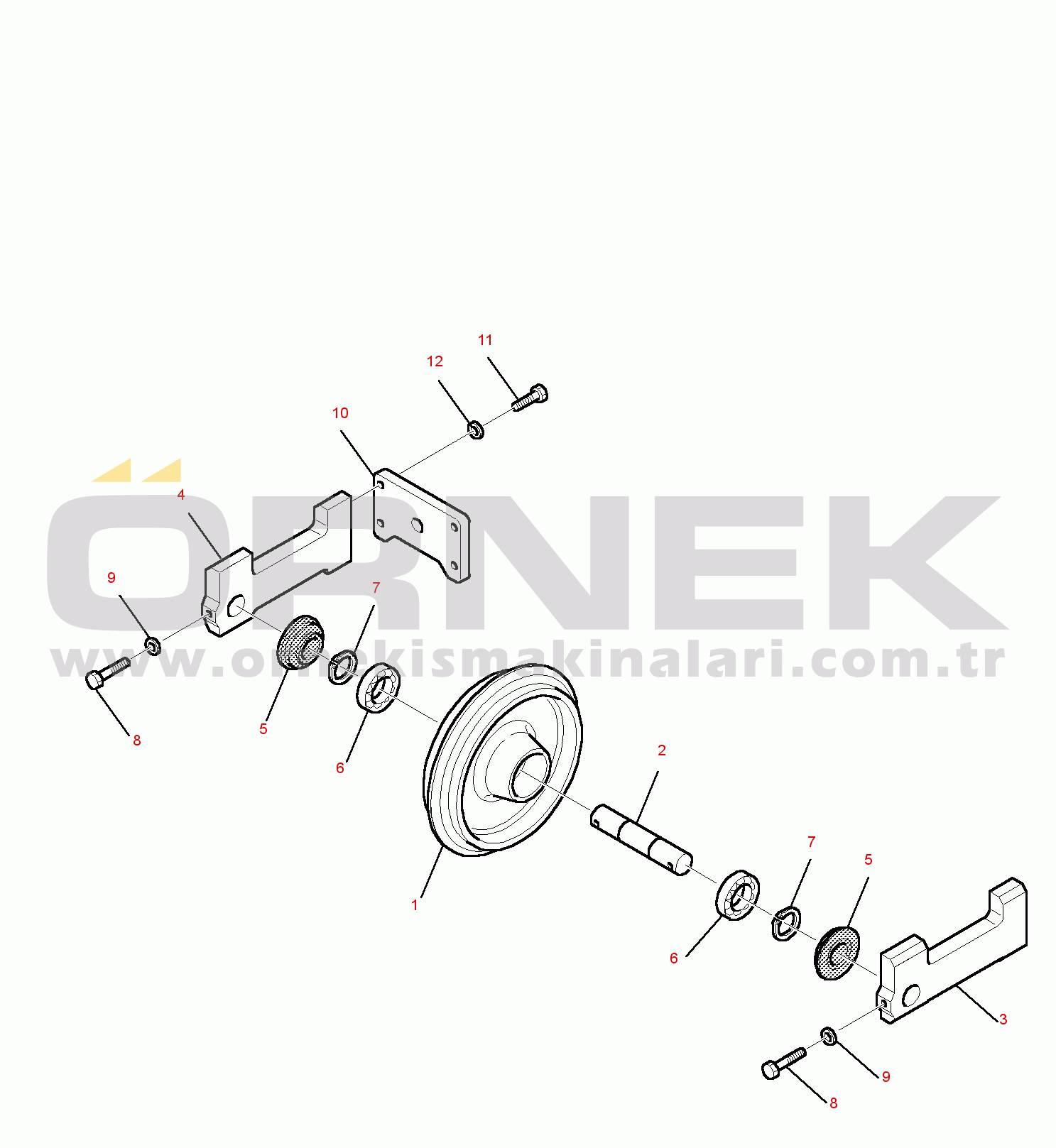 Komatsu PC15R-8 DELUXE S/N F22426-UP IDLER (FOR RUBBER SHOE)