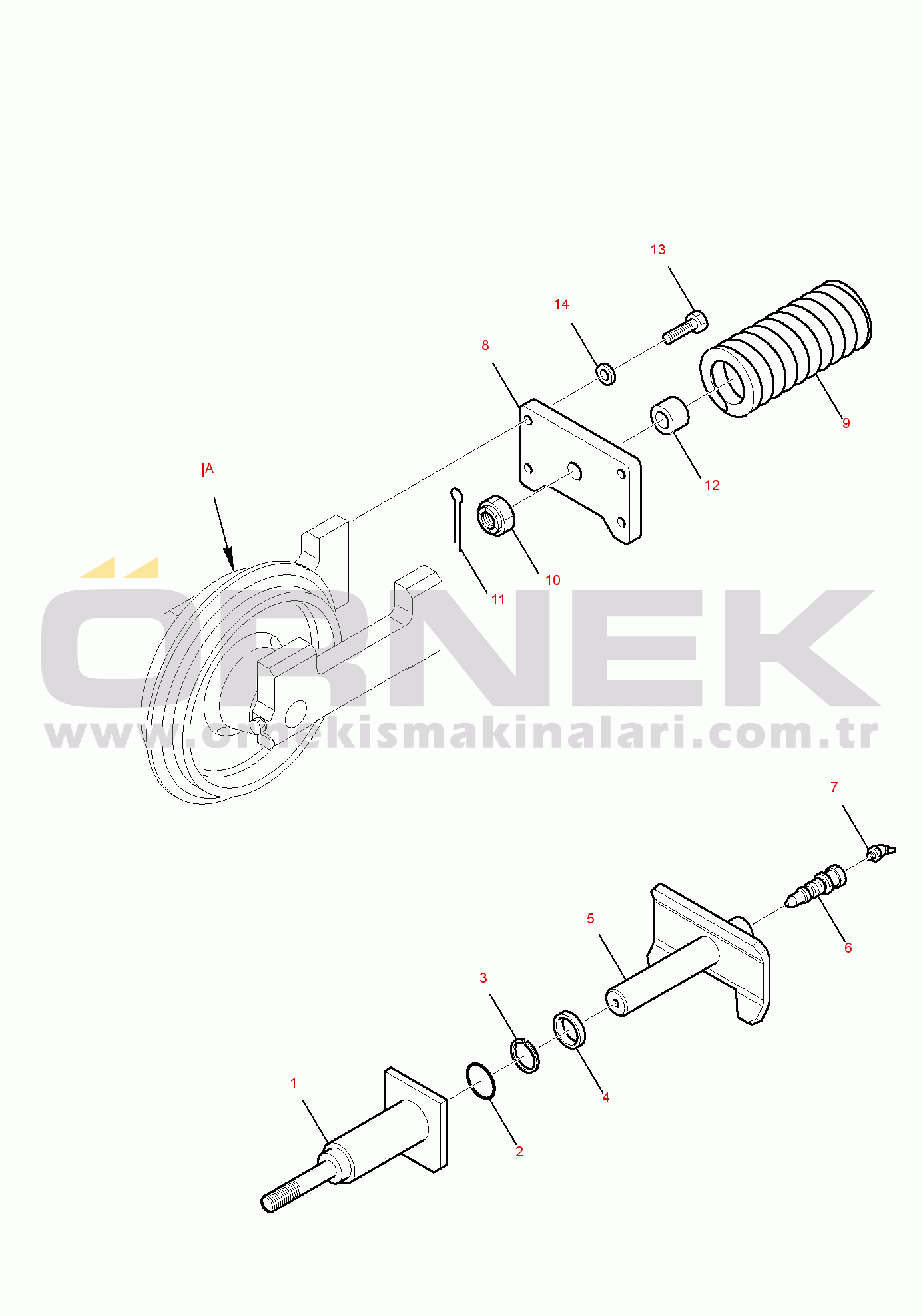 Komatsu PC15R-8 DELUXE S/N F22426-UP RECOIL SPRING (FOR STEEL SHOE)