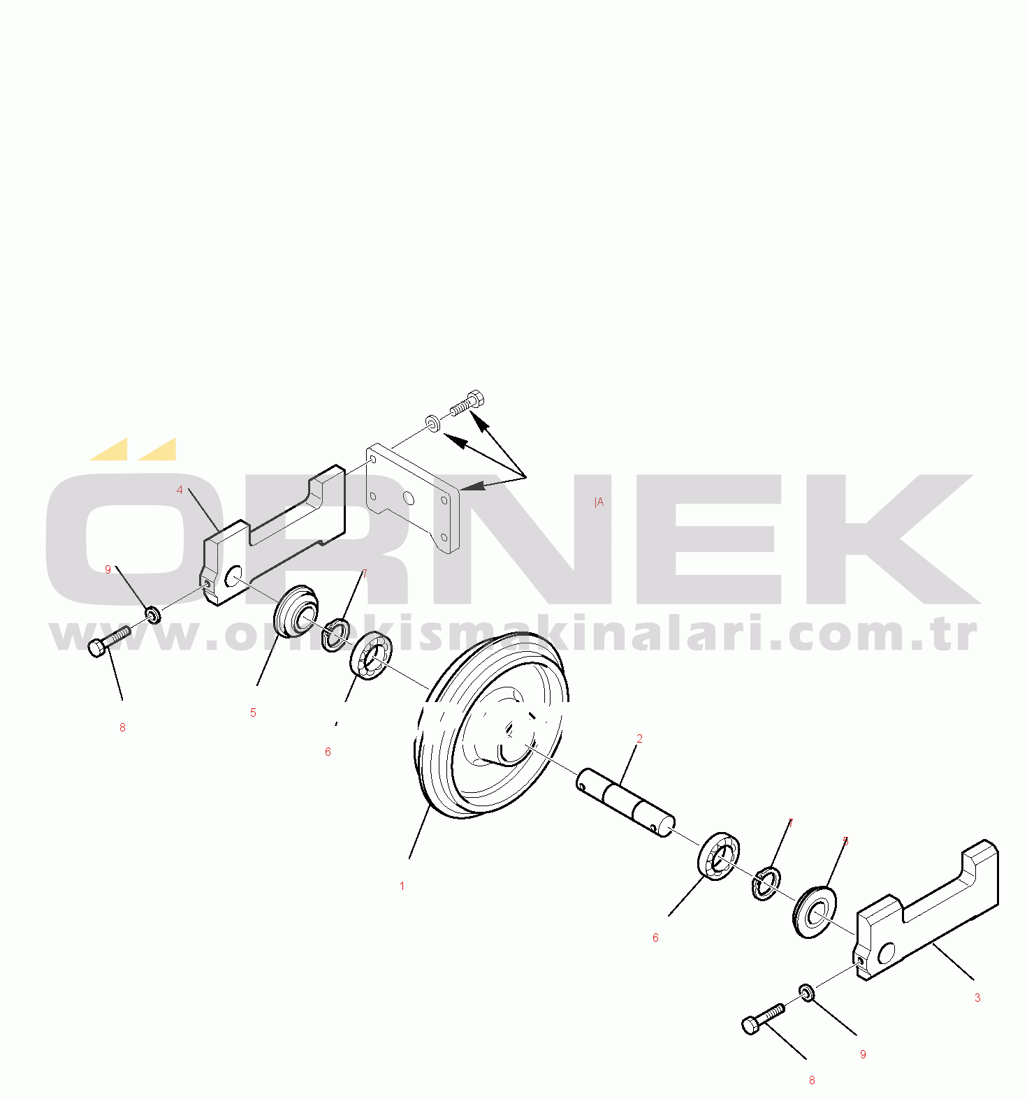 Komatsu PC15R-8 DELUXE S/N F21803-UP IDLER (FOR STEEL SHOE)
