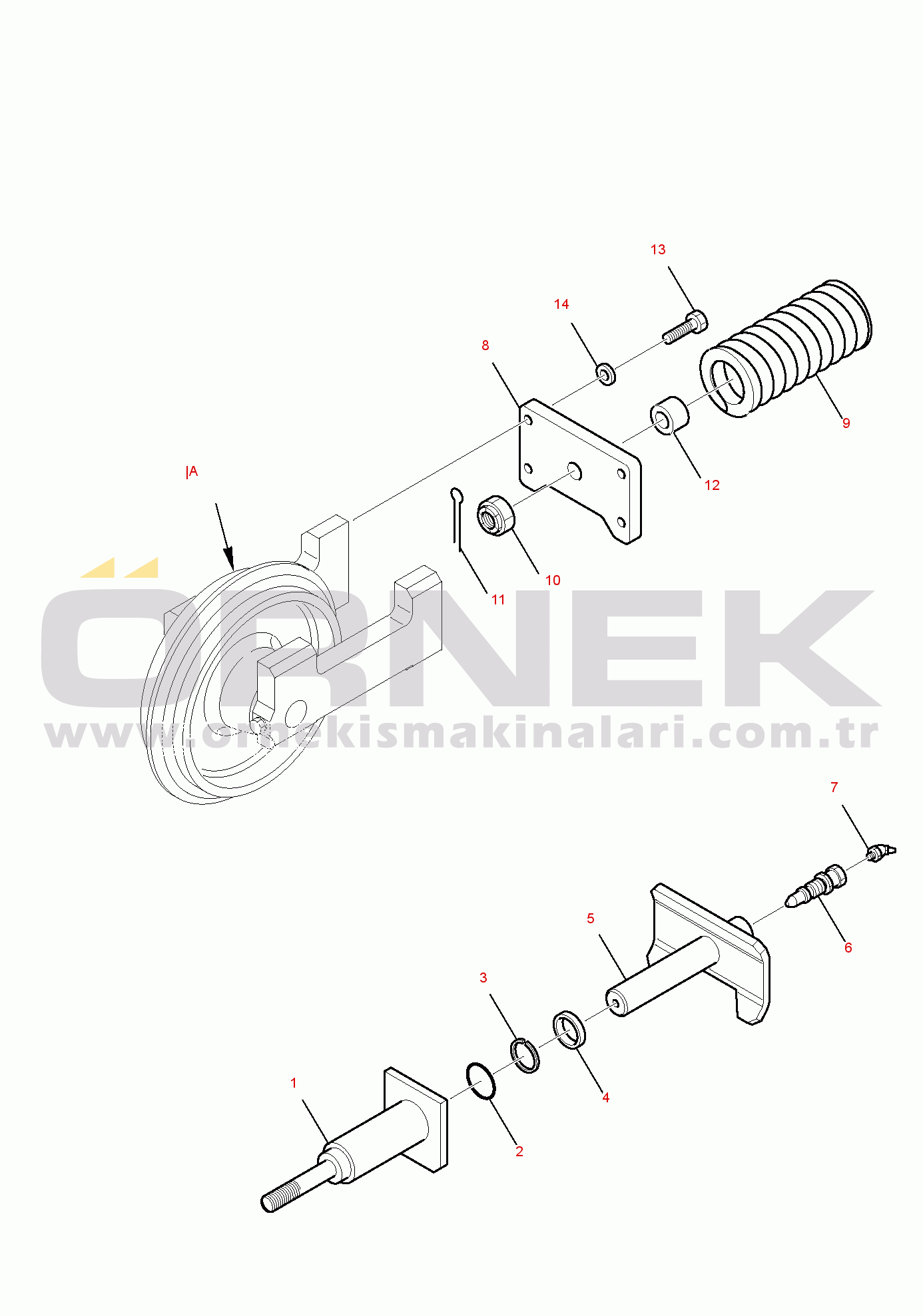 Komatsu PC15R-8 DELUXE S/N F21803-UP RECOIL SPRING (FOR STEEL SHOE)