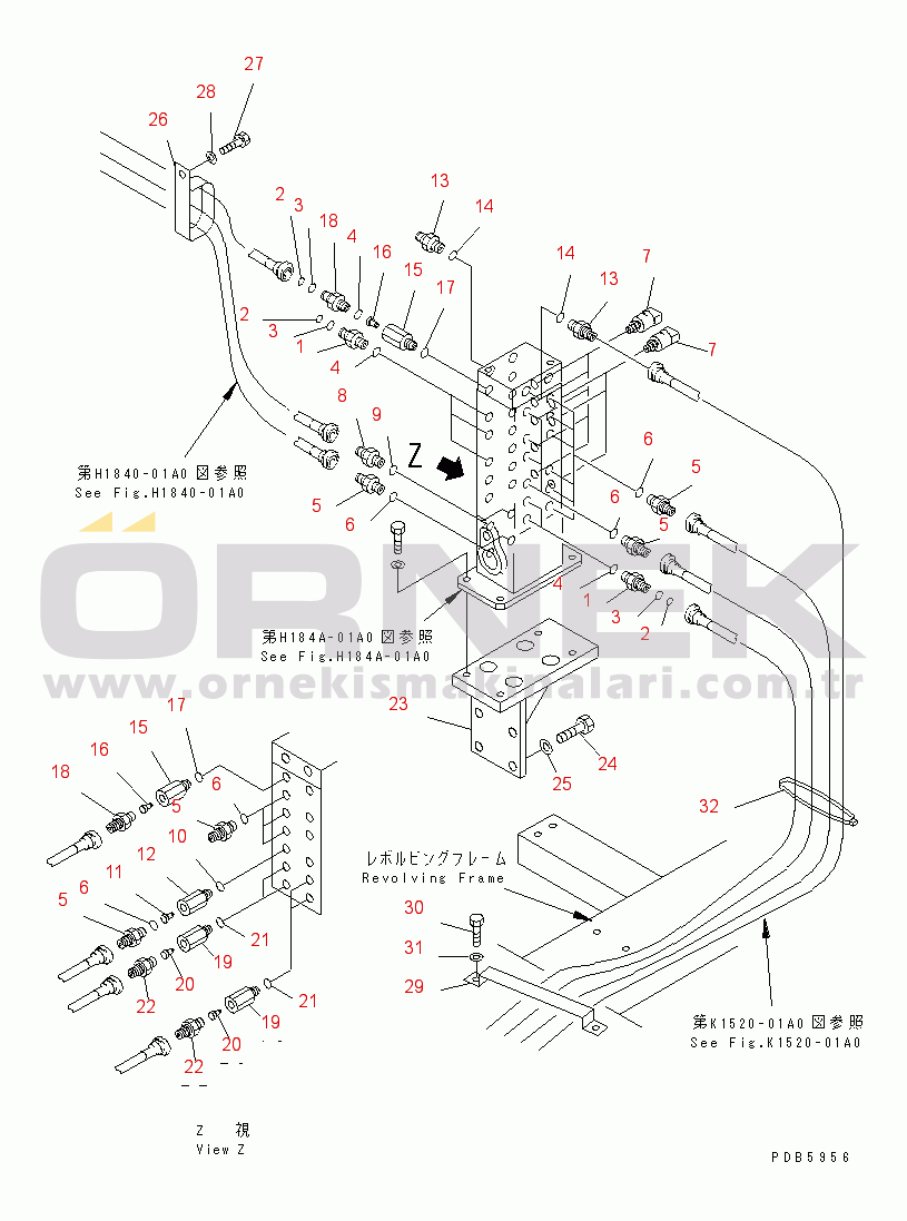 Komatsu PC160-6K S/N K30001-UP SHUTTLE VALVE (CONNECTING PARTS)(#K30001-K30093)