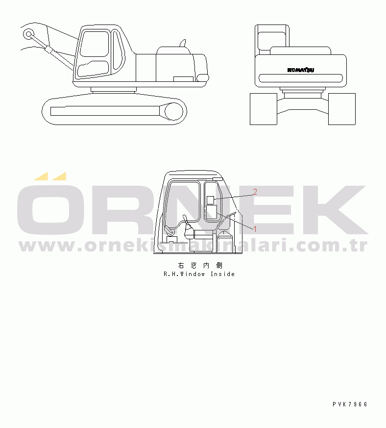 Komatsu PC160-6K S/N K30001-UP DECAL UNIT-(FOR 2-PIECE BOOM)
