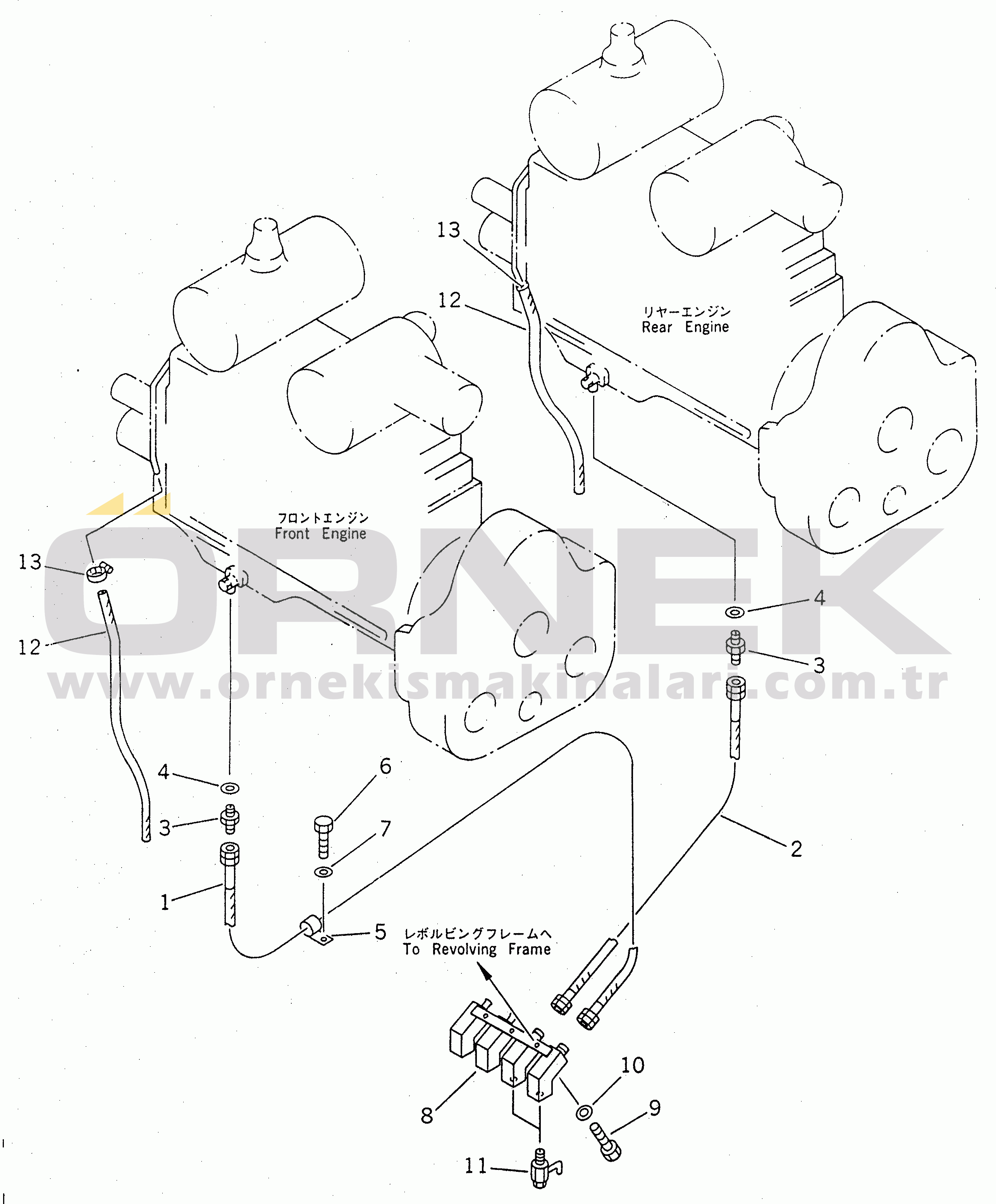 Komatsu PC1600-1-A S/N 10001-UP ENGINE RELATED PARTS(#10006-10007)