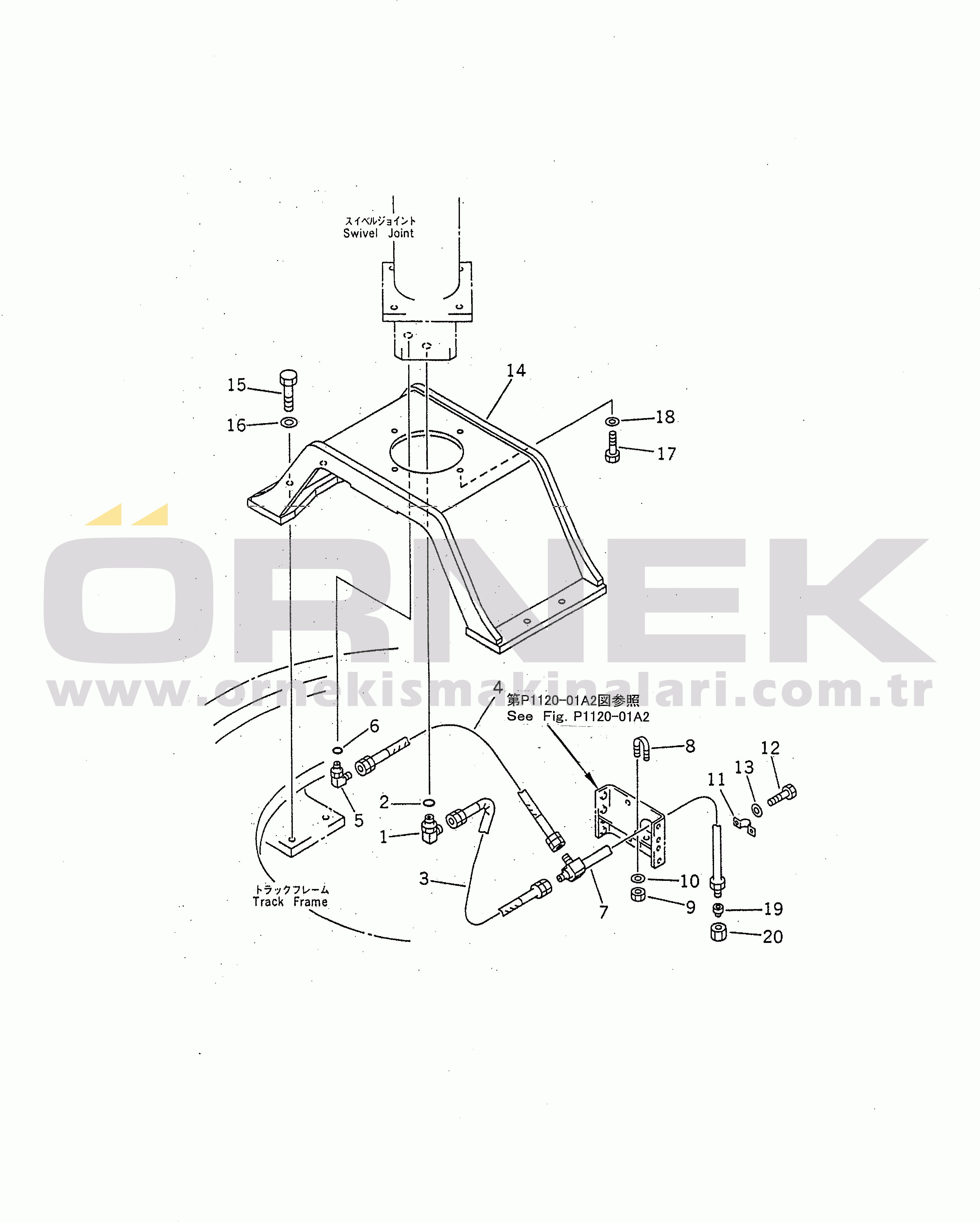 Komatsu PC1600-1-A S/N 10001-UP DRAIN PIPING (MOTOR TO SWIVEL JOINT)(#10006-10007)
