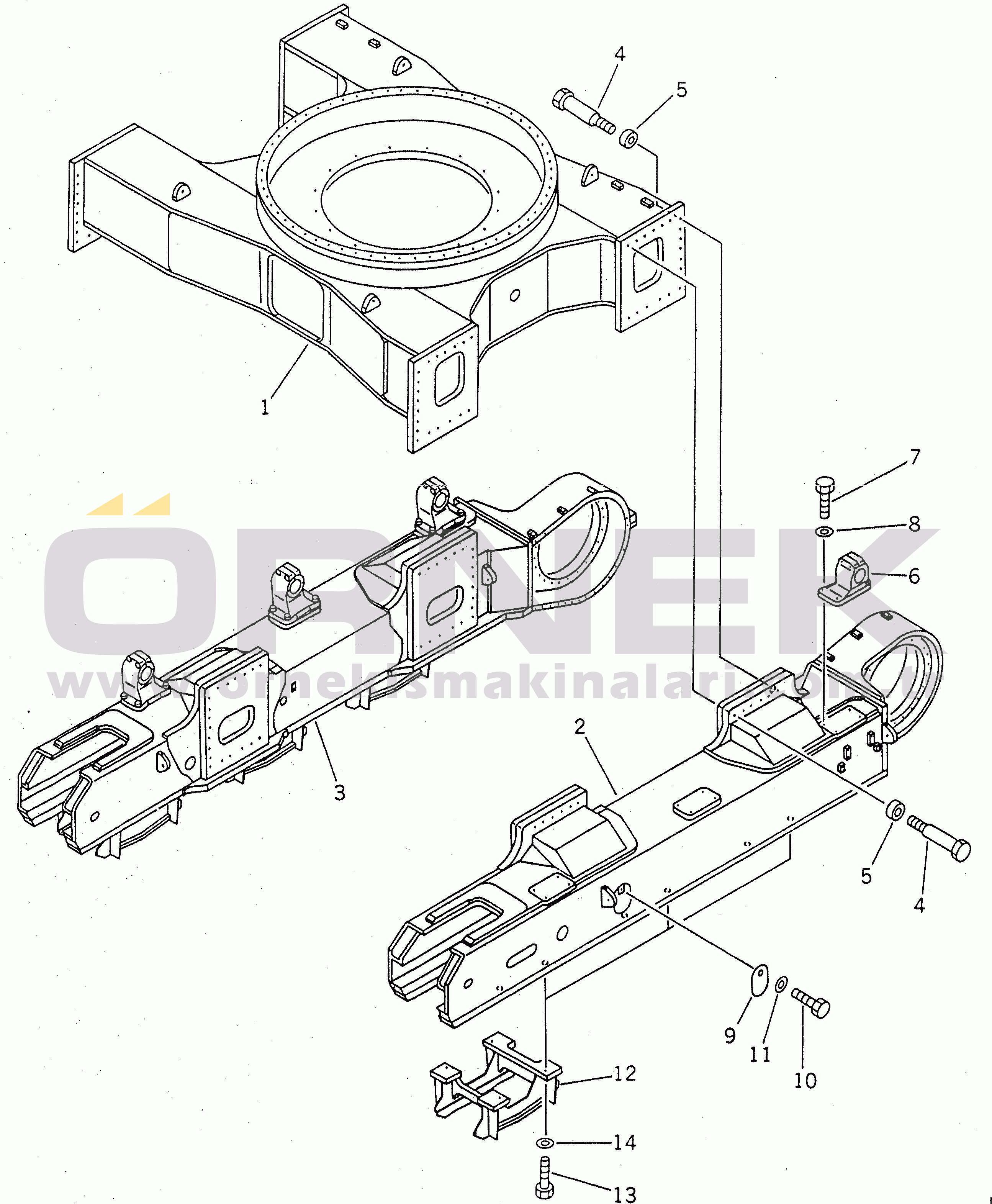 Komatsu PC1600-1-A S/N 10001-UP TRACK FRAME(#10006-10007)