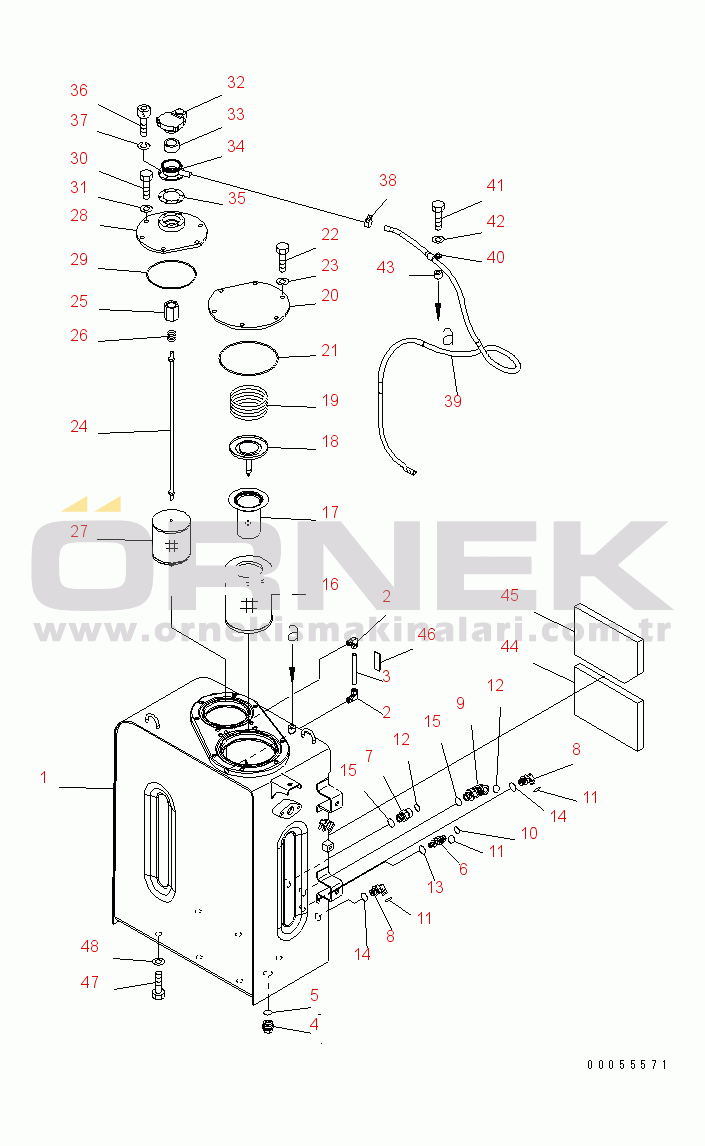 Komatsu PC160LC-7E0 S/N 20001-UP (TIER 3) HYDRAULIC TANK