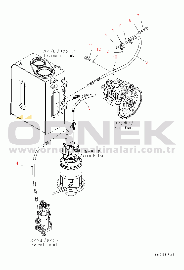 Komatsu PC160LC-7E0 S/N 20001-UP (TIER 3) DRAIN LINE(#20001-20163)