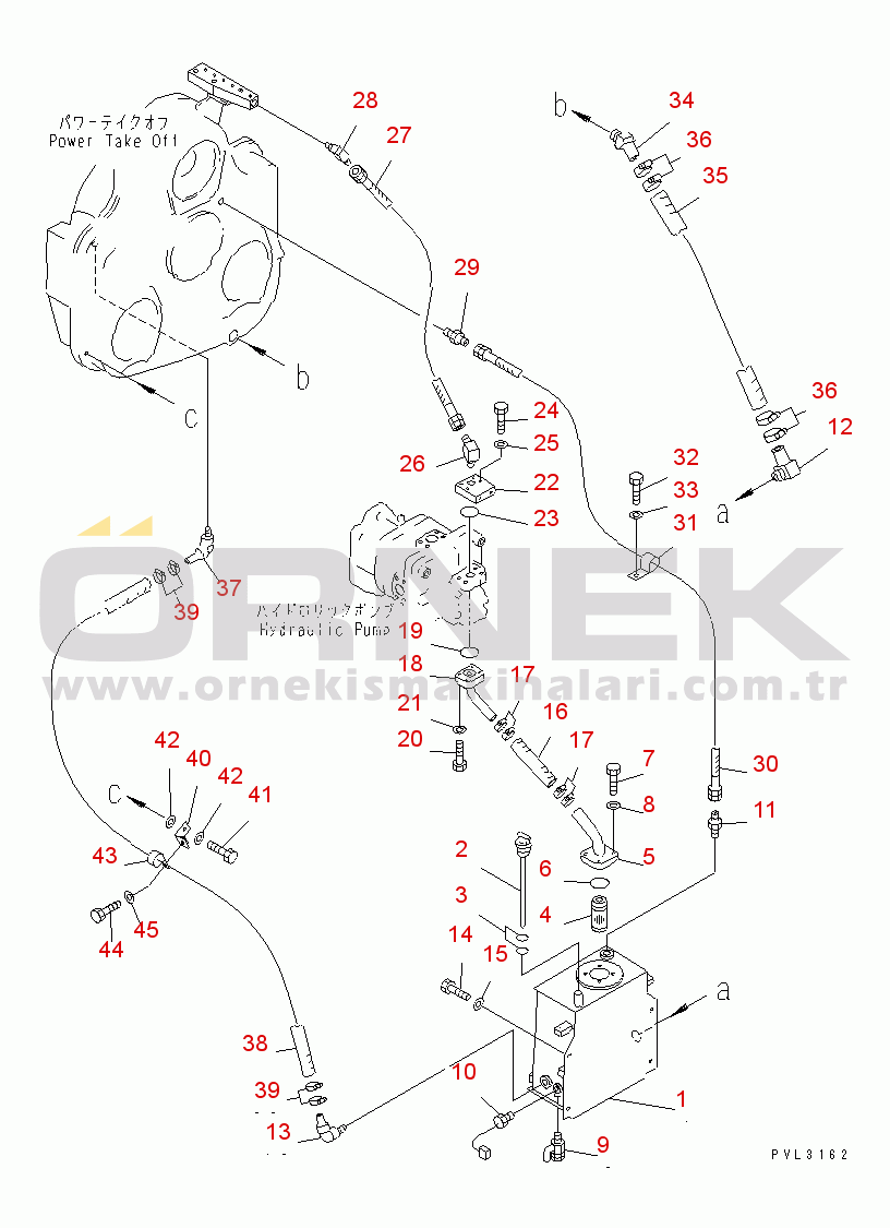 Komatsu PC1800-6 S/N 10001-UP POWER TAKE OFF (PIPING) (SUCTION AND RETURN LINE)(#10001-10999)