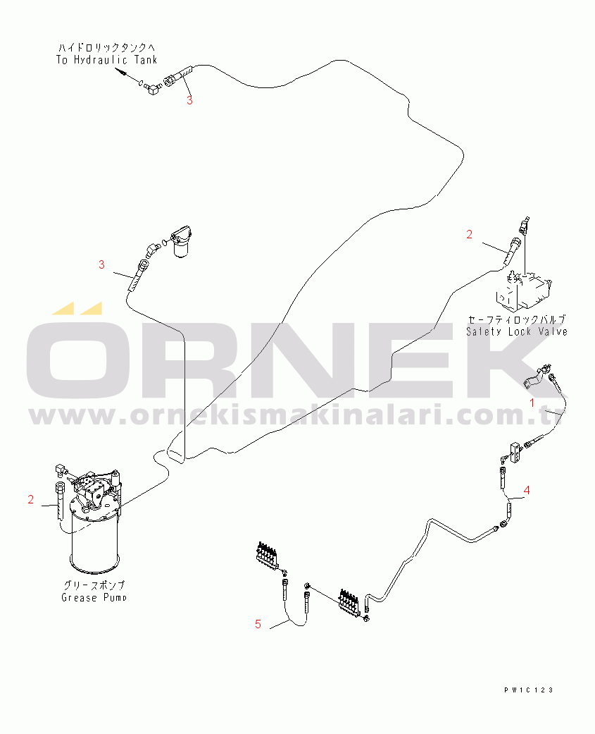 Komatsu PC1800-6 S/N 10001-UP COLD KIT (GREASE HOSE¤1/2) (-50C SPEC)(#10006-)