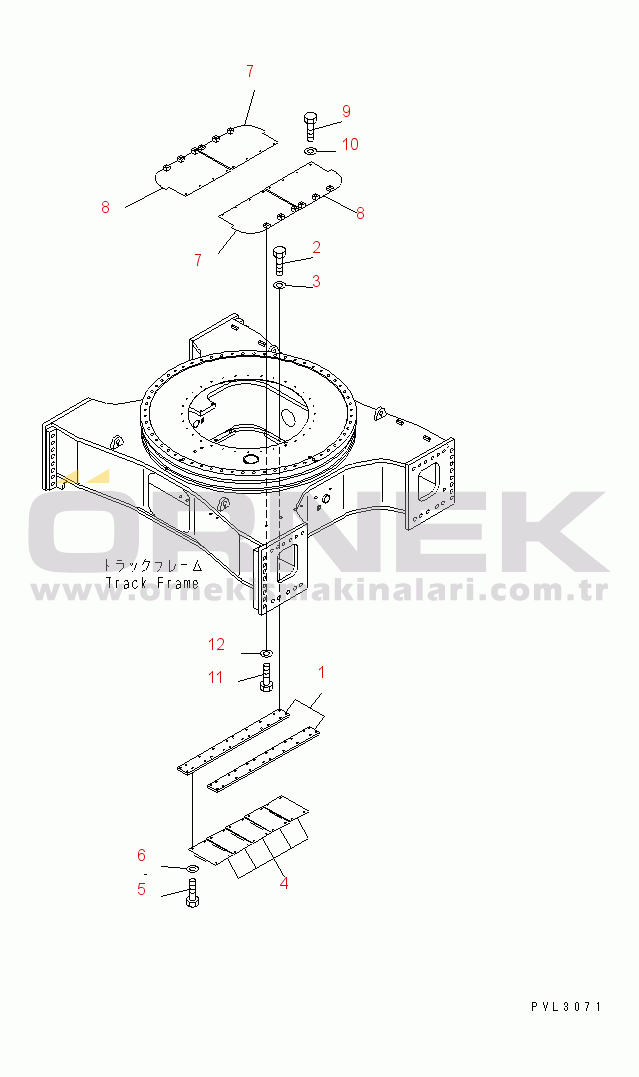 Komatsu PC1800-6 S/N 10001-UP (Extreme Cold Terrain) TRACK FRAME UNDER COVER