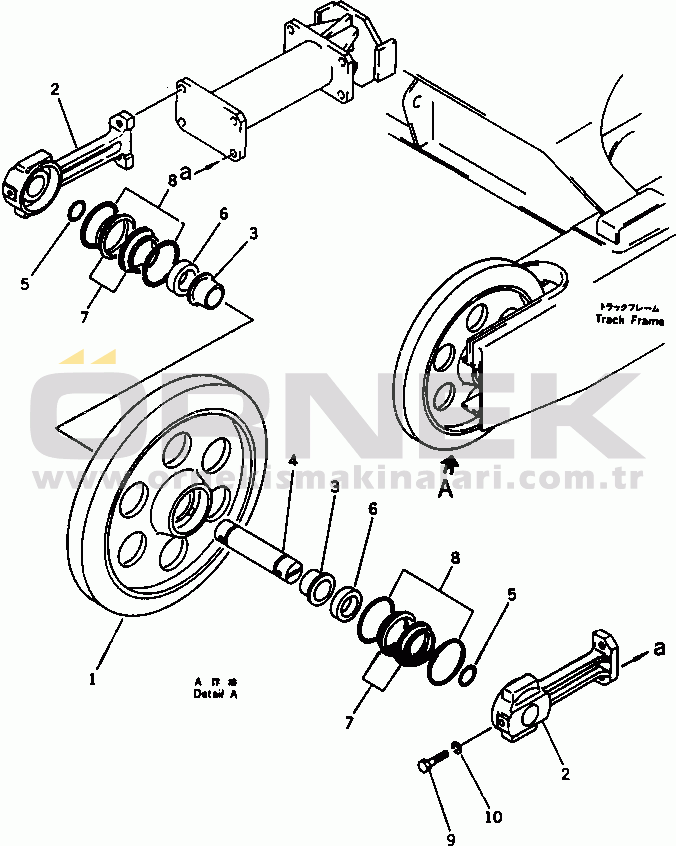 Komatsu PC20-5 S/N 18001-UP FRONT IDLER (FOR RUBBER SHOE)