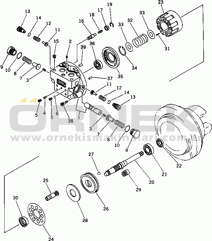 Komatsu PC20-6 S/N 24001-UP TRAVEL MOTOR (1/2) (FOR 2ND TRAVEL SPEED) (OP)(#24001-26000)