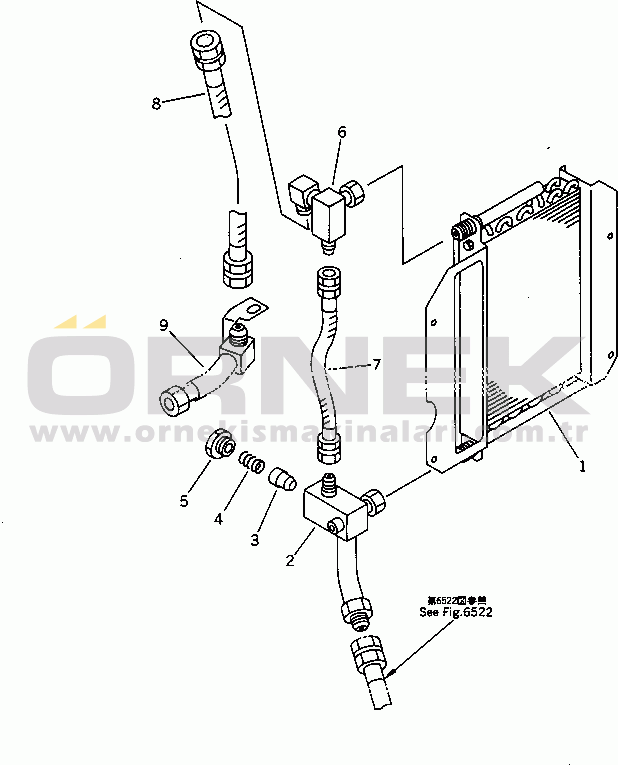 Komatsu PC20-6 S/N 24001-UP HYDRANLIC PIPING (COOLER) (FOR BREAKER)
