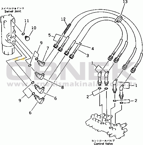 Komatsu PC20-6 S/N 24001-UP HYDRAULIC PIPING (TRAVEL AND BLADE LINE)