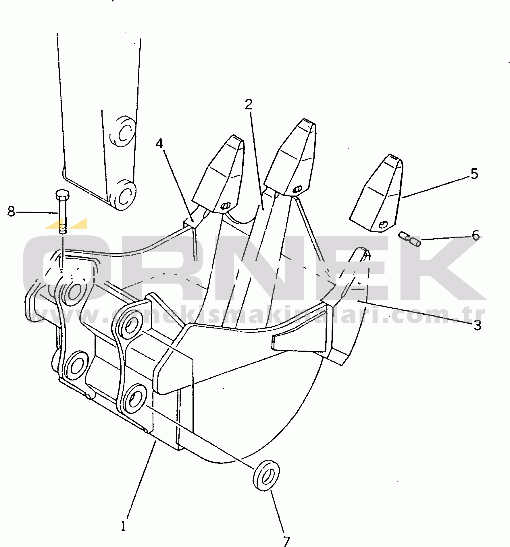 Komatsu PC200-5T S/N 58019-UP (Mighty Spec.) RIPPER BUCKET¤ 0.56M3¤ 950MM