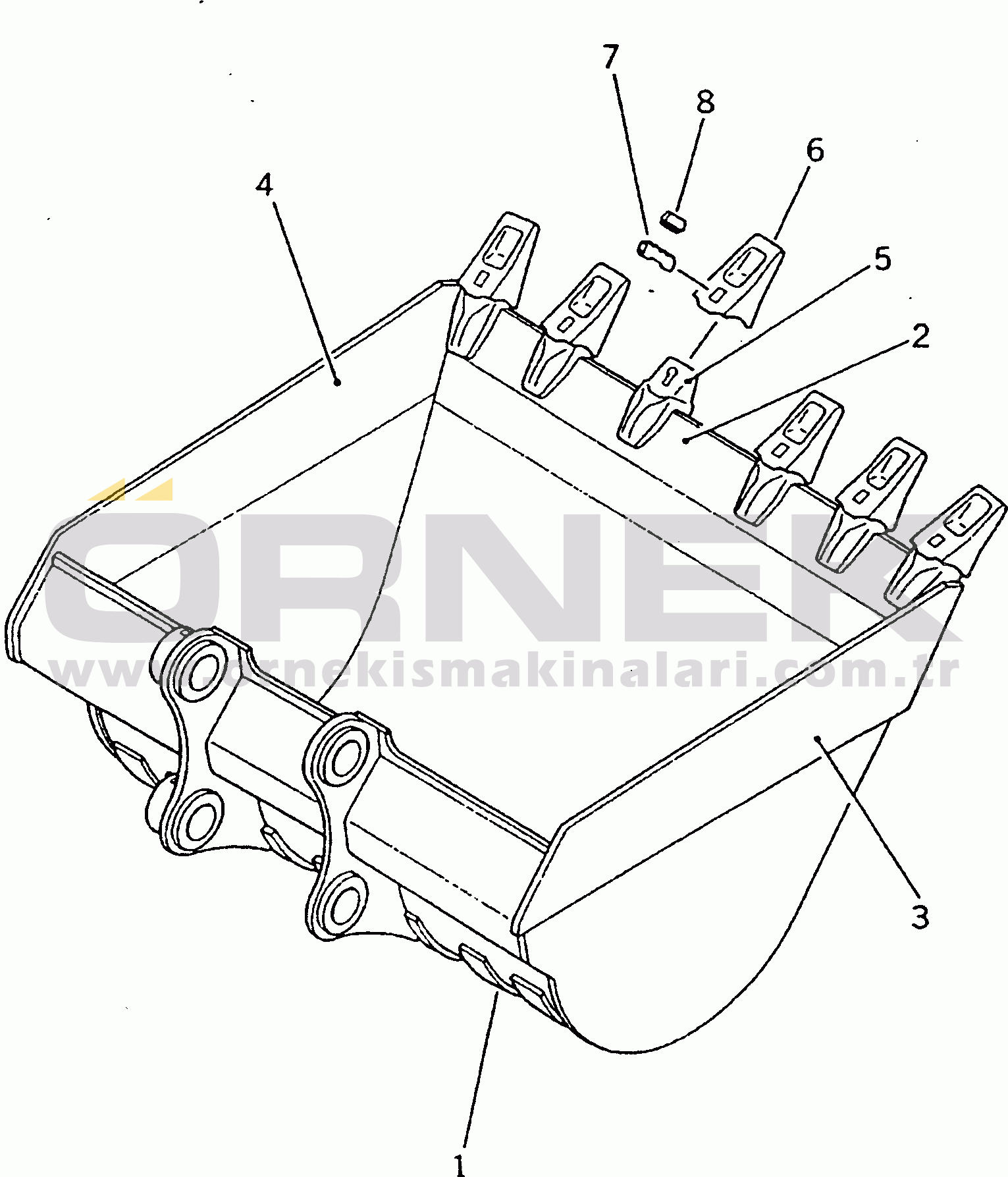 Komatsu PC200-3 S/N 20001-UP BUCKET¤ 1.0M3 WIDTH 1450MM