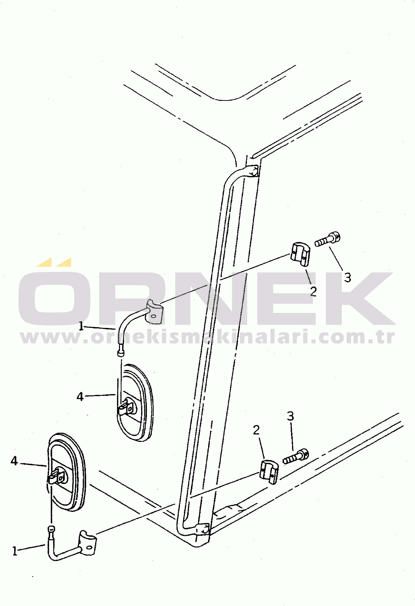 Komatsu PC200-5 S/N 45001-UP REAR VIEW MIRROR¤ L.H.