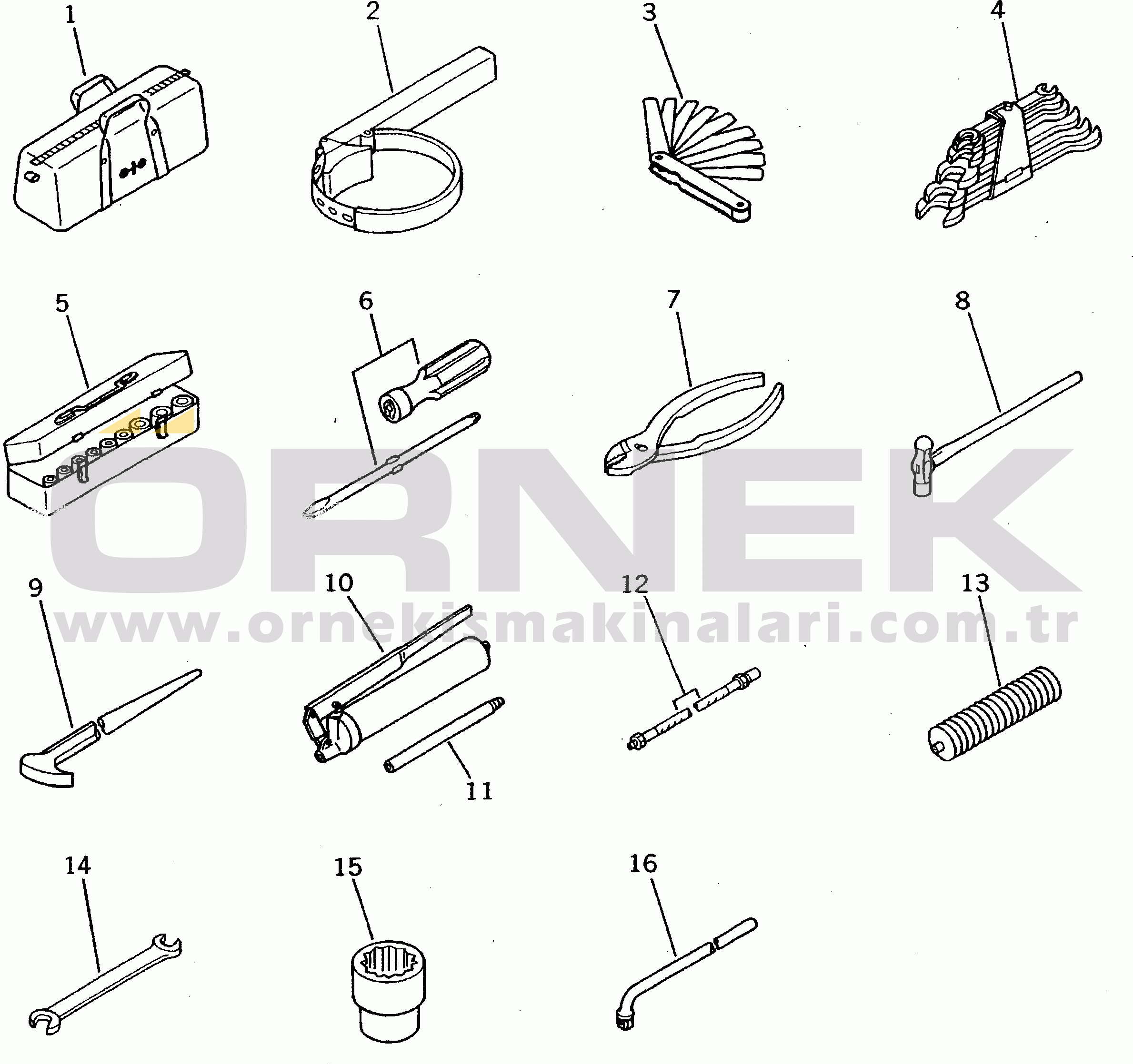 Komatsu PC200-5 S/N 45001-UP TOOL