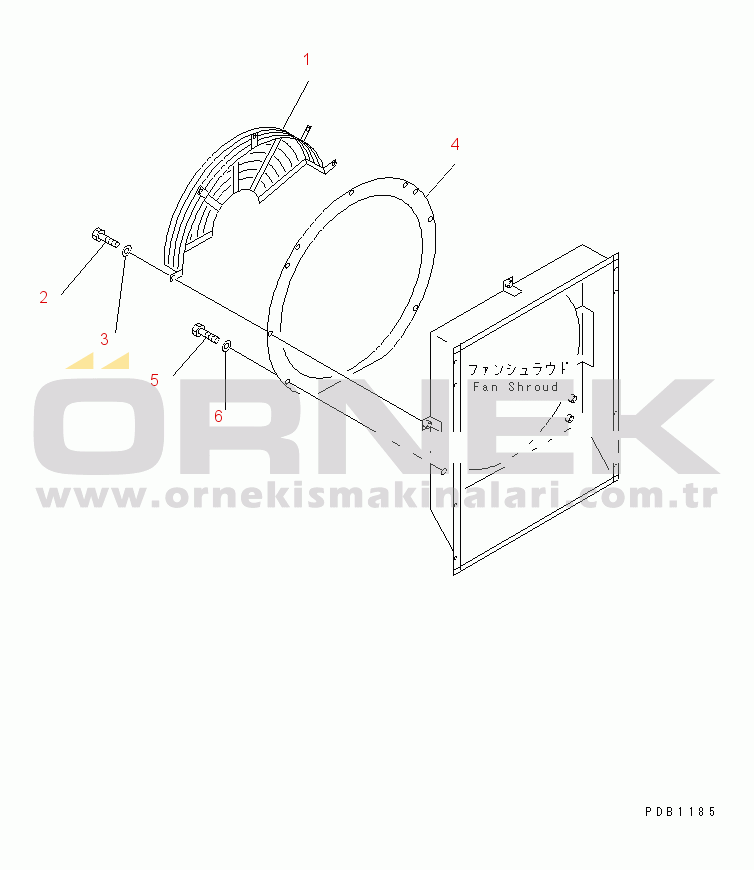 Komatsu PC200-6 S/N 80001-UP (Overseas Version) COOLING (FAN GUARD)(#90130-96513)