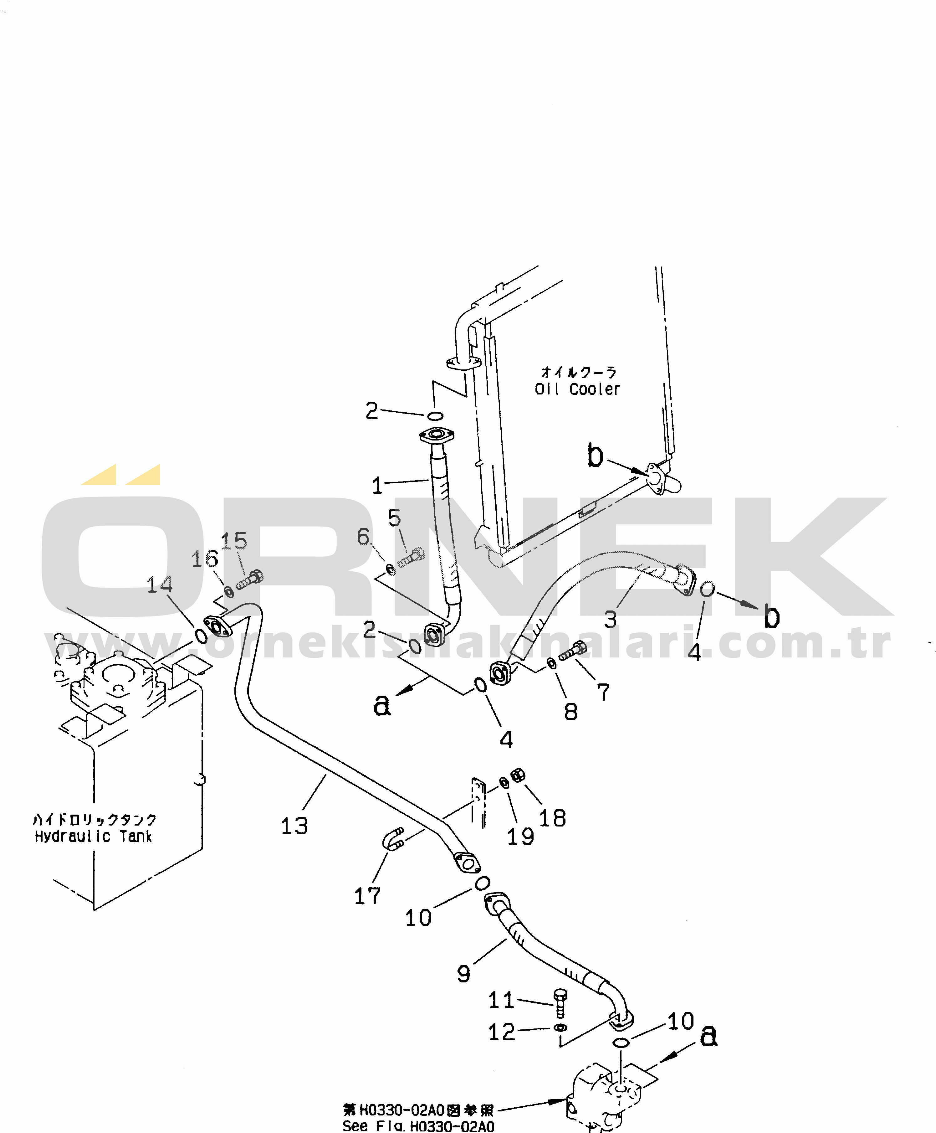 Komatsu PC200-6 S/N 80001-UP (Overseas Version) OIL COOLER LINE(#80001-94998)