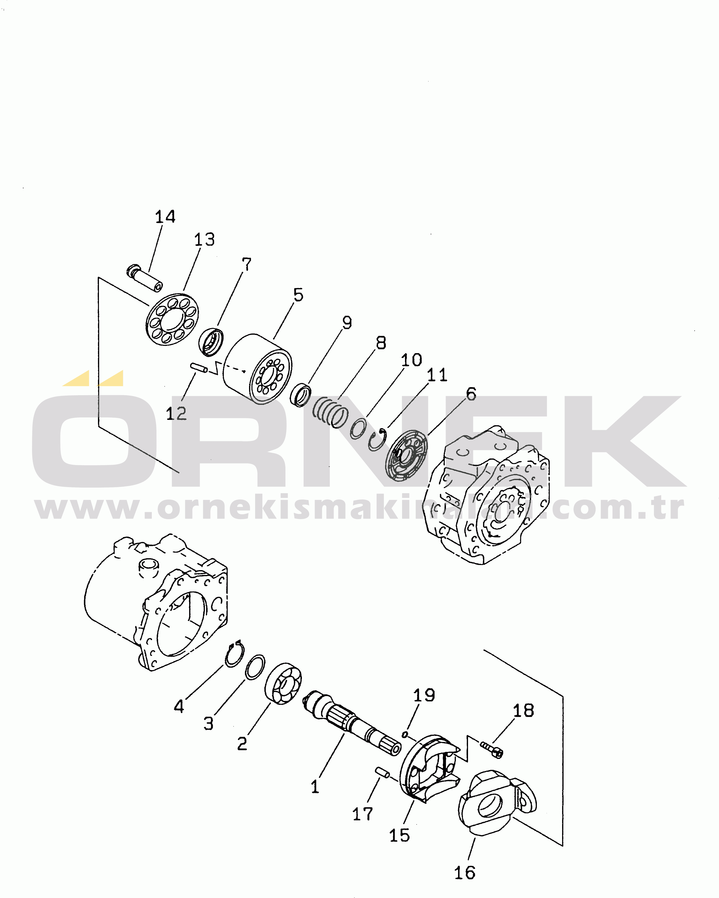 Komatsu PC200-6 S/N 80001-UP (Yurtdışı Versiyonu) MAIN PUMP (6/9)(#80001-94998)