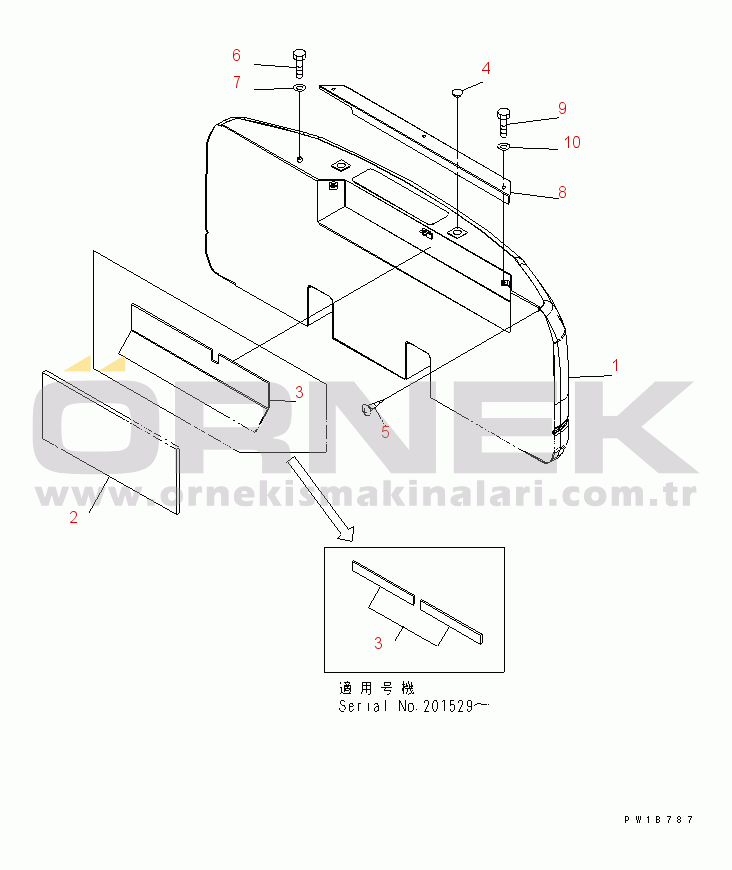 Komatsu PC200-7 S/N 200001-UP (Yurtdışı Versiyonu) COUNTERWEIGHT