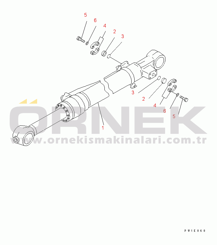 Komatsu PC200-7 S/N 200001-UP (Yurtdışı Versiyonu) BUCKET CYLINDER KIT