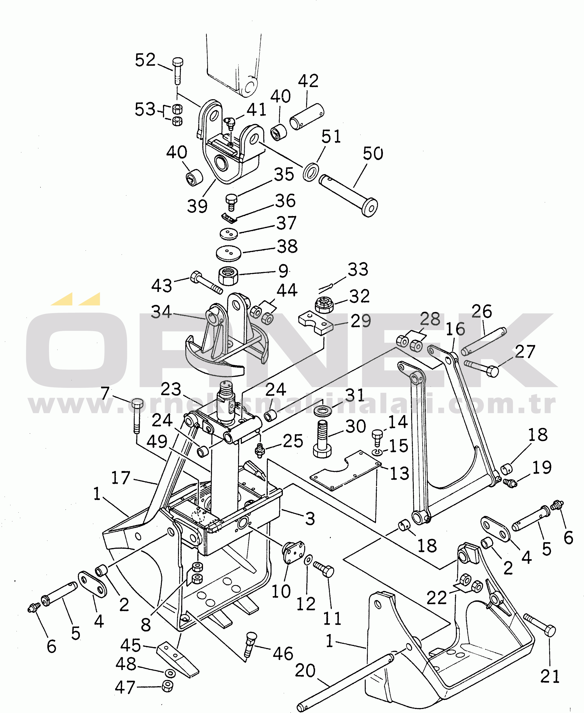Komatsu PC200-7 S/N 200001-UP (Yurtdışı Versiyonu) CLAMSHELL BUCKET