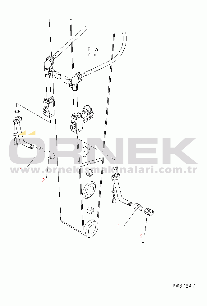 Komatsu PC200-7 S/N 200001-UP (Yurtdışı Versiyonu) BREAKER ADAPTER (FOR ATLAS AND OKADA)