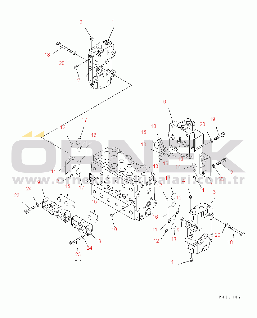 Komatsu PC200-6S S/N 80001-UP MAIN VALVE (1/11)(#86930-94998)