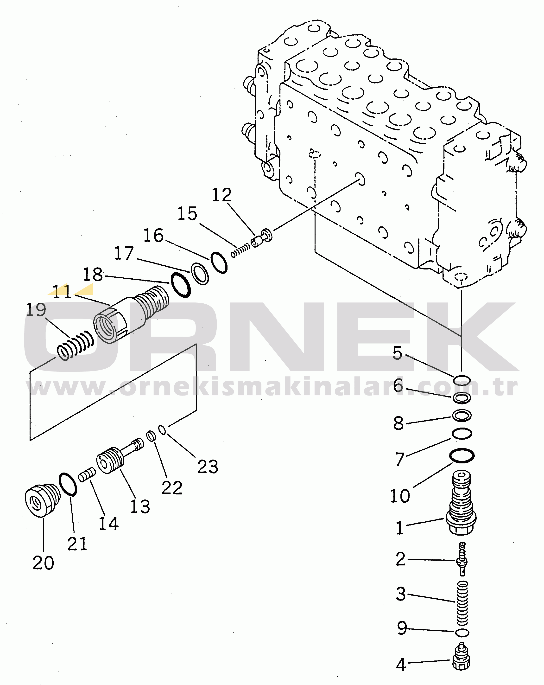 Komatsu PC200-6S S/N 80001-UP MAIN VALVE (8/11)(#80001-87999)