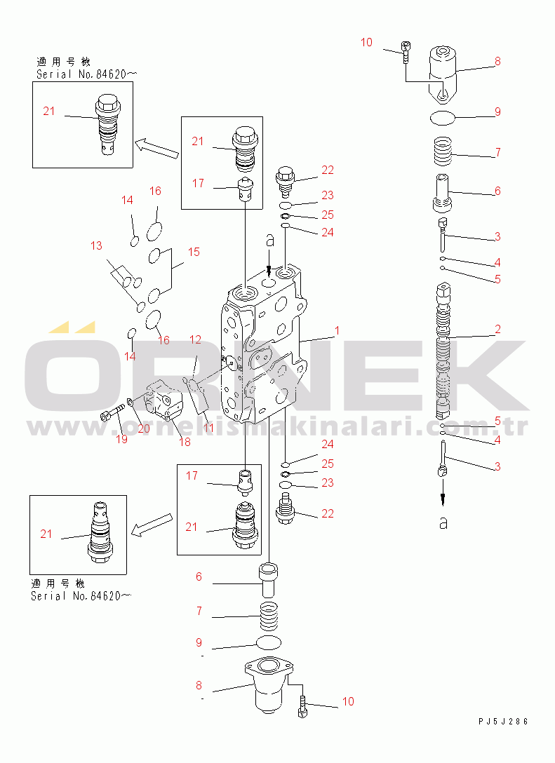 Komatsu PC200-6S S/N 80001-UP SERVICE VALVE (1/2)(#80001-86929)