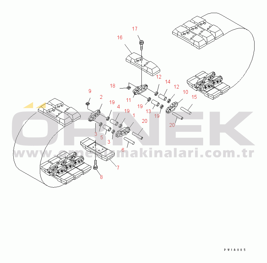 Komatsu PC200-8 S/N 310001-315645 TRACK SHOE (ROAD LINER) (600MM WIDE)(#310001-)